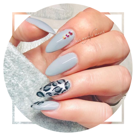 Silver metallic nails